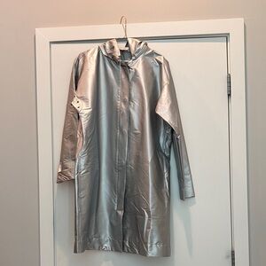 Silver Hooded Women's Coat by Worth